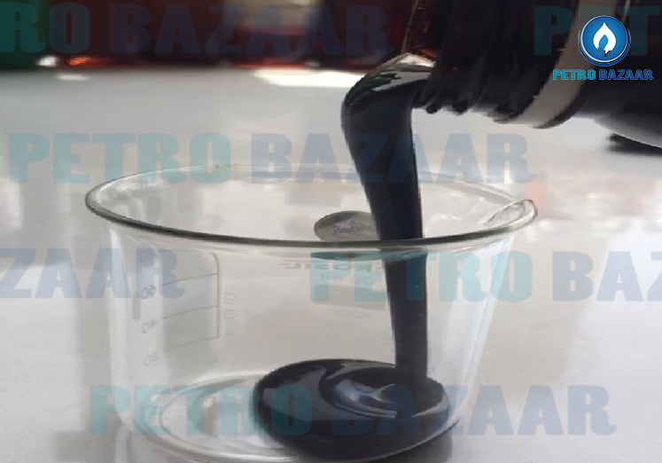 Image shows furnace oil (fo) pouring into glass