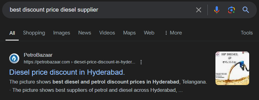 Diesel price in Hyderabad. 19-09-2024.