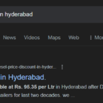 The picture shows best diesel and petrol discount prices in Hyderabad, Telangana.