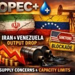 image explains that opec prodcution fall and the reasons for fall