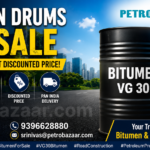Premium Bitumen VG30 drums for sale in India at discounted prices. Petrobazaar offers high-quality VG30 bitumen for road construction, infrastructure projects, and industrial applications with Pan India delivery.